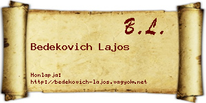 Bedekovich Lajos névjegykártya